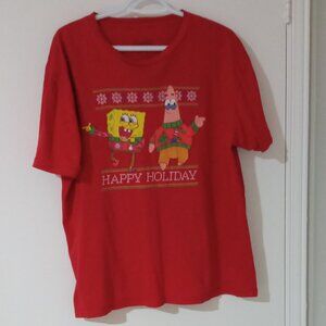 TSpongeBob Squarepants-shirt Happy Holiday Red Colour Large
